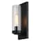 Vaxcel Grantley 1 Light Matte Black Indoor Outdoor Wall Sconce Clear Glass Cylinder Shade, LED Compatible T0719 - alternate 2